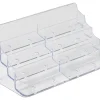 Azar Displays 4-Tier Acrylic Business/Gift Card Holders, Clear, Pack Of 2 Card Holders