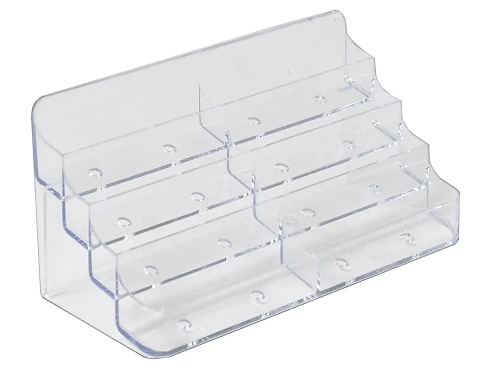 Azar Displays 4-Tier Acrylic Business/Gift Card Holders, Clear, Pack Of 2 Card Holders