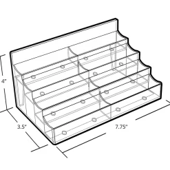 Azar Displays 4-Tier Acrylic Business/Gift Card Holders, Clear, Pack Of 2 Card Holders