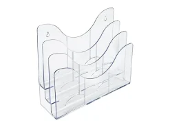 Azar Displays 3-Tier File And Brochure Desktop Wall Organizer With Dividers, 11-1/2