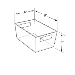 Azar Displays Tote Bins With Handles, Small, Clear, Pack Of 4 Bins
