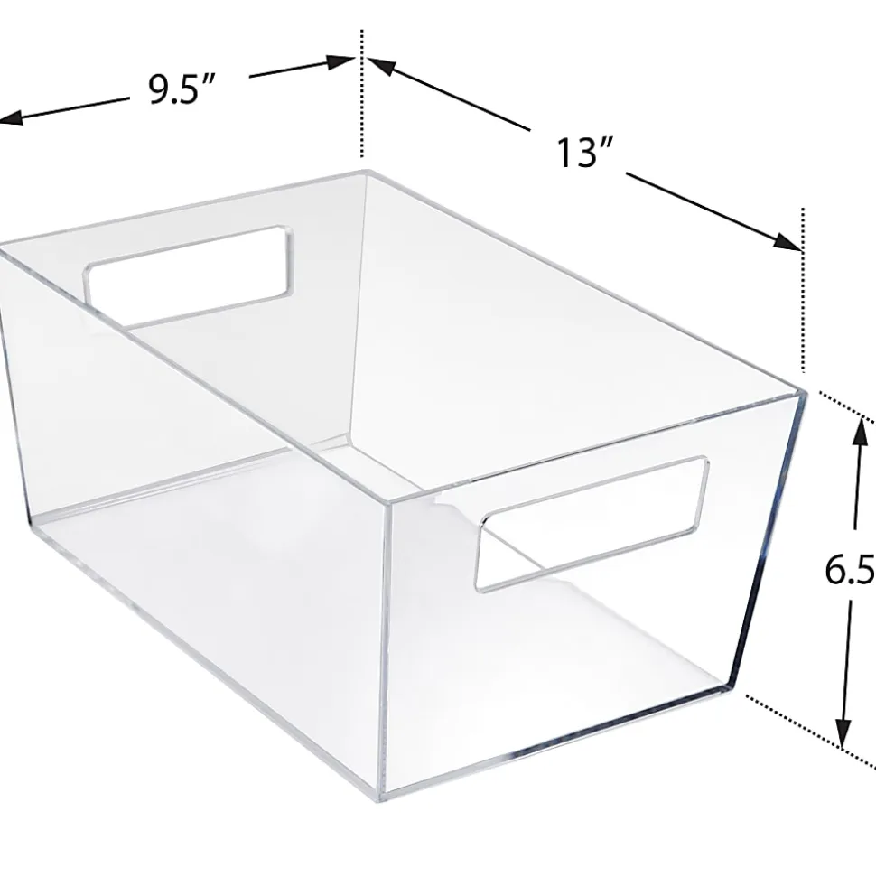 Azar Displays Tote Bins With Handles, X-Large, Clear, Pack Of 4 Bins