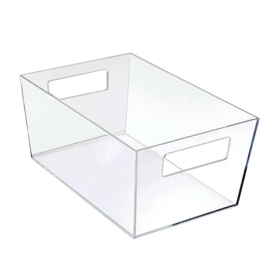 Azar Displays Tote Bins With Handles, X-Large, Clear, Pack Of 4 Bins