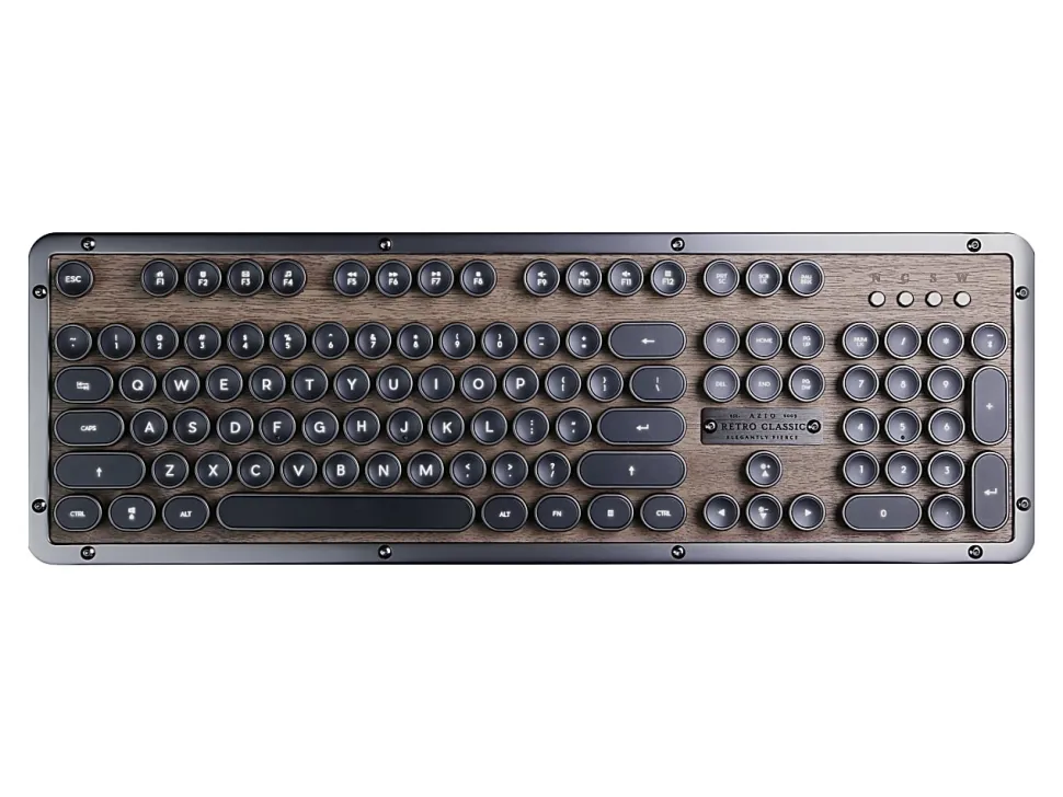 Azio Retro Classic Wireless Keyboard, Full Size, Elwood