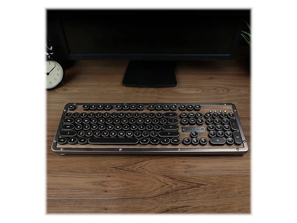 Azio Retro Classic Wireless Keyboard, Full Size, Elwood