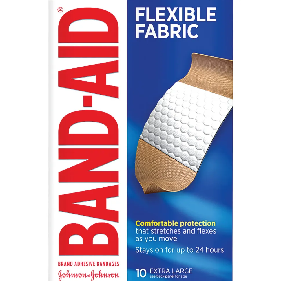 Band-Aid® Brand Flexible Fabric Extra-Large Bandages, Box Of 10