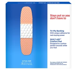 BAND-AID® Brand TRU-STAY™ Plastic Strips Adhesive Bandages, All One Size, Box of 60