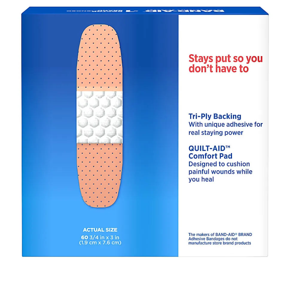 BAND-AID® Brand TRU-STAY™ Plastic Strips Adhesive Bandages, All One Size, Box of 60