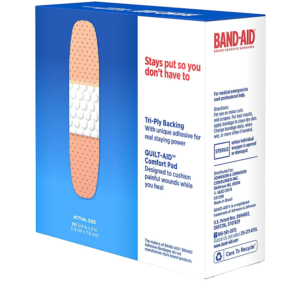 BAND-AID® Brand TRU-STAY™ Plastic Strips Adhesive Bandages, All One Size, Box of 60
