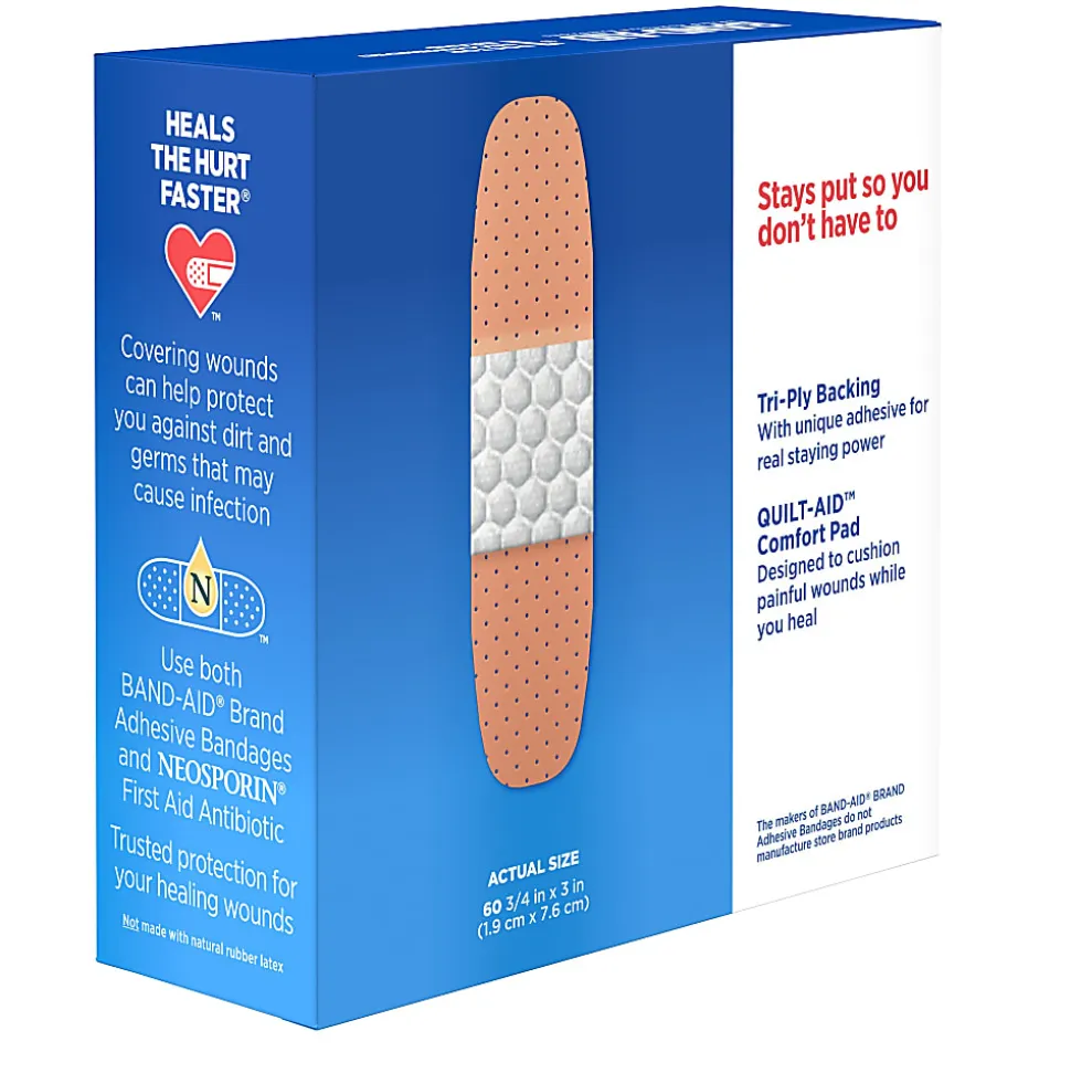 BAND-AID® Brand TRU-STAY™ Plastic Strips Adhesive Bandages, All One Size, Box of 60