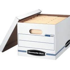 Bankers Box® Easylift™ Standard-Duty Storage Boxes With Lift-Off Lids And Built-In Handles, Letter/Letter Size, 12