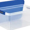 Bankers Box® Heavy-Duty Plastic Storage Bin, Extra Deep 20" Letter-size, 10-3/8" x 14-1/4", TAA Compliant, Clear/Blue, Pack of 1