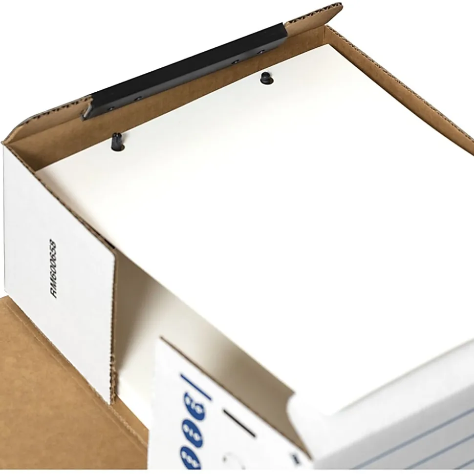 Bankers Box® Liberty® Binder Pak Storage Box, 4 3/4" x 9 3/4" x 11 7/8", 35% Recycled, White/Blue