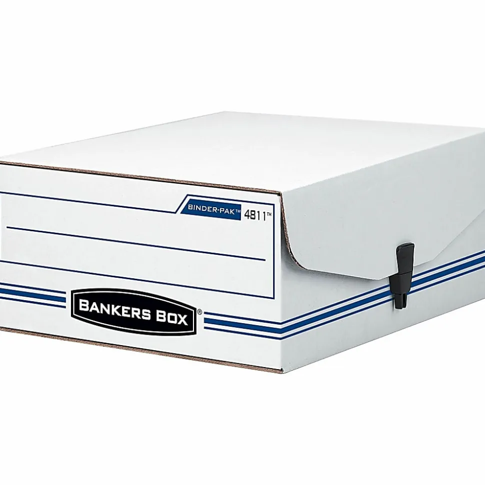 Bankers Box® Liberty® Binder Pak Storage Box, 4 3/4" x 9 3/4" x 11 7/8", 35% Recycled, White/Blue