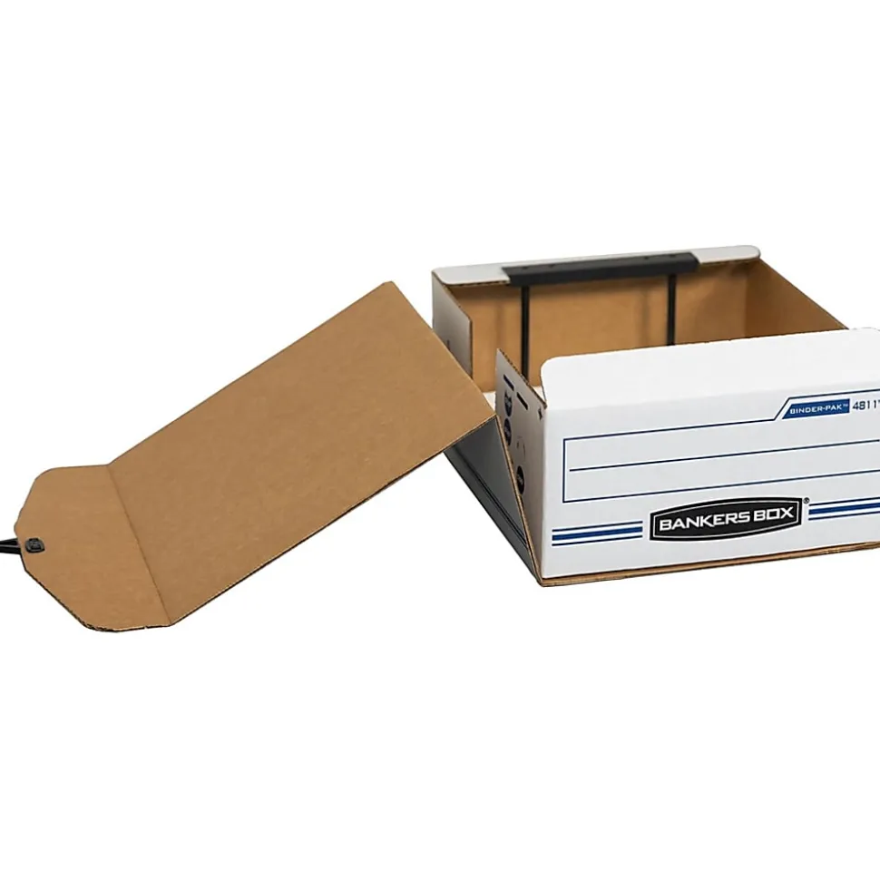Bankers Box® Liberty® Binder Pak Storage Box, 4 3/4" x 9 3/4" x 11 7/8", 35% Recycled, White/Blue