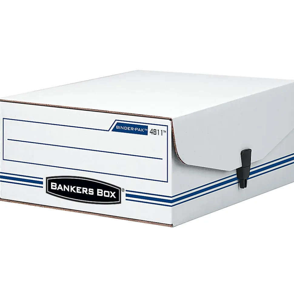 Bankers Box® Liberty® Binder Pak Storage Box, 4 3/4" x 9 3/4" x 11 7/8", 35% Recycled, White/Blue
