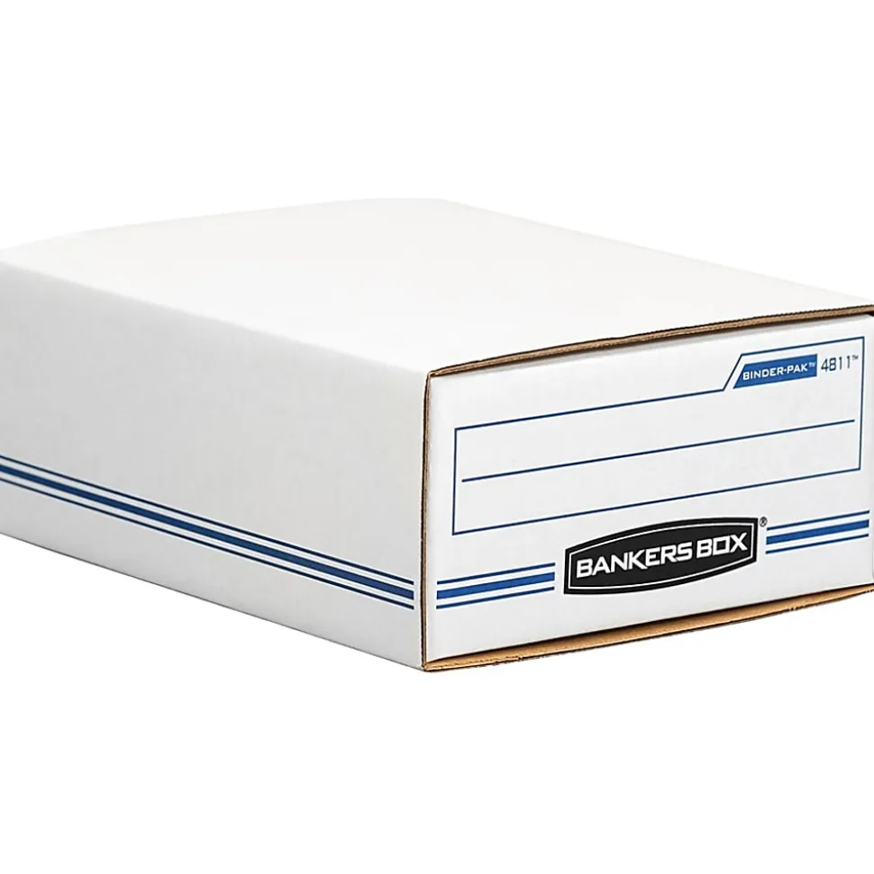 Bankers Box® Liberty® Binder Pak Storage Box, 4 3/4" x 9 3/4" x 11 7/8", 35% Recycled, White/Blue