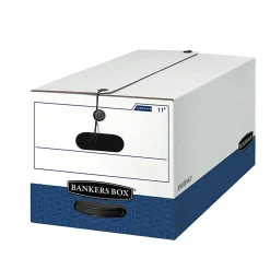Bankers Box® Liberty® FastFold® Medium-Duty Storage Boxes, Letter Size, 24" x 12" x 10", White/Blue, Case Of 12 - 00011