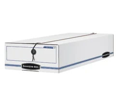 Bankers Box® Liberty® Specialty Size Standard-Duty Storage Boxes, 4 1/4" x 9 1/2" x 23 1/4", 60% Recycled, Blue/White, Case Of 12