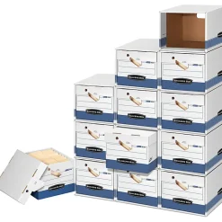 Bankers Box® Presto™ Heavy-Duty Storage Boxes, Letter/Legal Size, 15