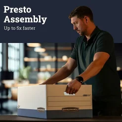 Bankers Box® Presto™ Heavy-Duty Storage Boxes, Letter Size, 24