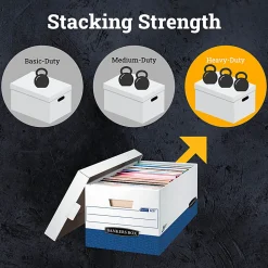 Bankers Box® Presto™ Heavy-Duty Storage Boxes, Letter Size, 24