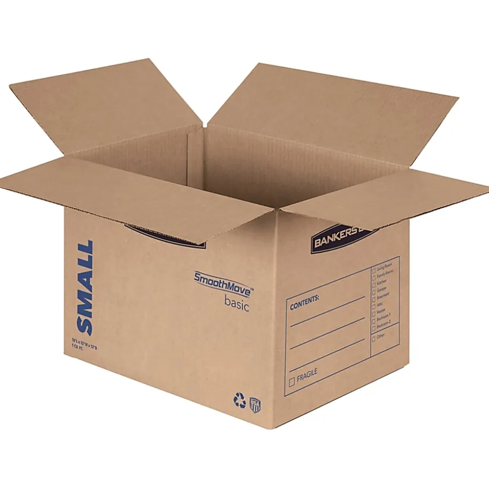 Bankers Box® SmoothMove™ Basic Moving & Storage Boxes, small 12" x 12" x 16", 50% Recycled, Kraft, Case Of 25