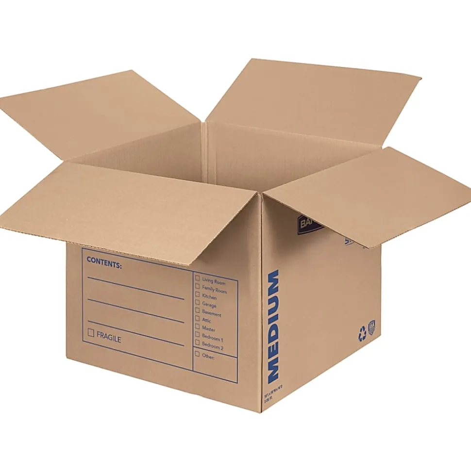 Bankers Box® SmoothMove™ Classic Moving & Storage Boxes, 16" x 18" x 18", Kraft/Blue, Carton Of 20