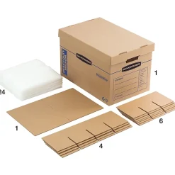 Bankers Box® SmoothMove™ Moving & Boxes, 12" x 12 1/4" x 18 1/2", 8 Pack