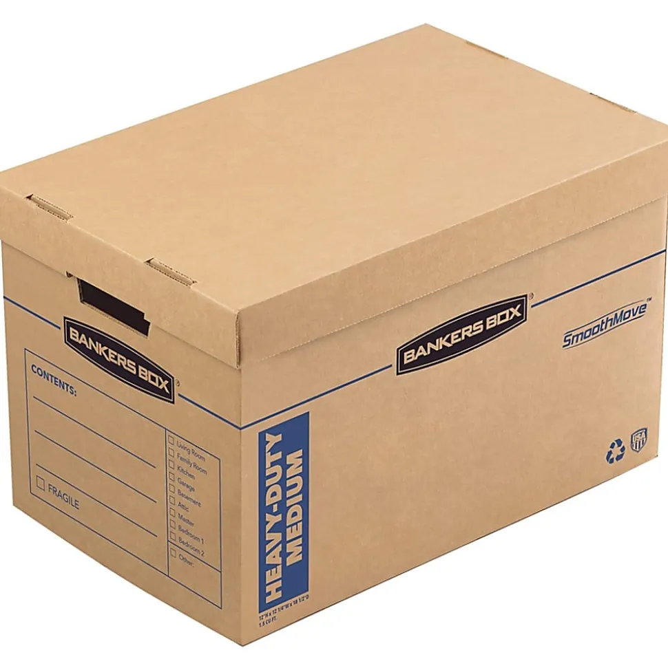 Bankers Box® SmoothMove™ Moving & Boxes, 12" x 12 1/4" x 18 1/2", 8 Pack