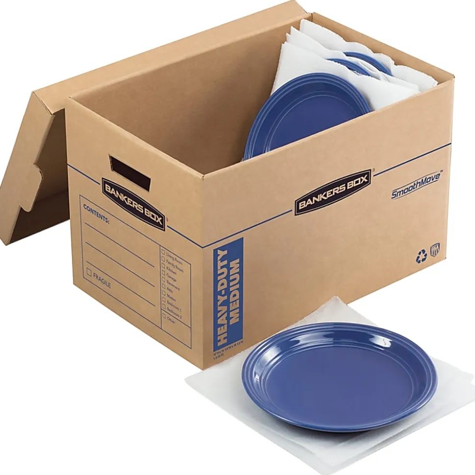 Bankers Box® SmoothMove™ Moving & Boxes, 12" x 12 1/4" x 18 1/2", 8 Pack