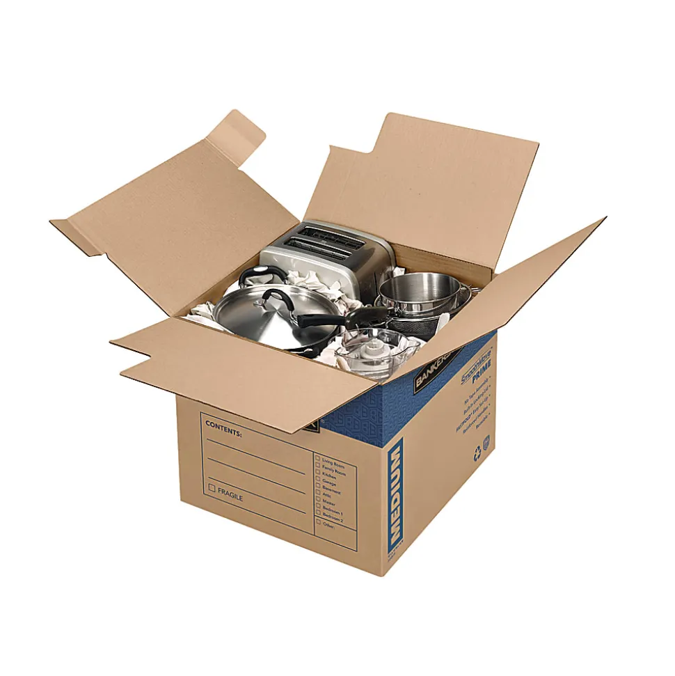 Bankers Box® SmoothMove™ Prime Moving & Boxes, 16" x 16" x 18", Kraft Brown, Case Of 8