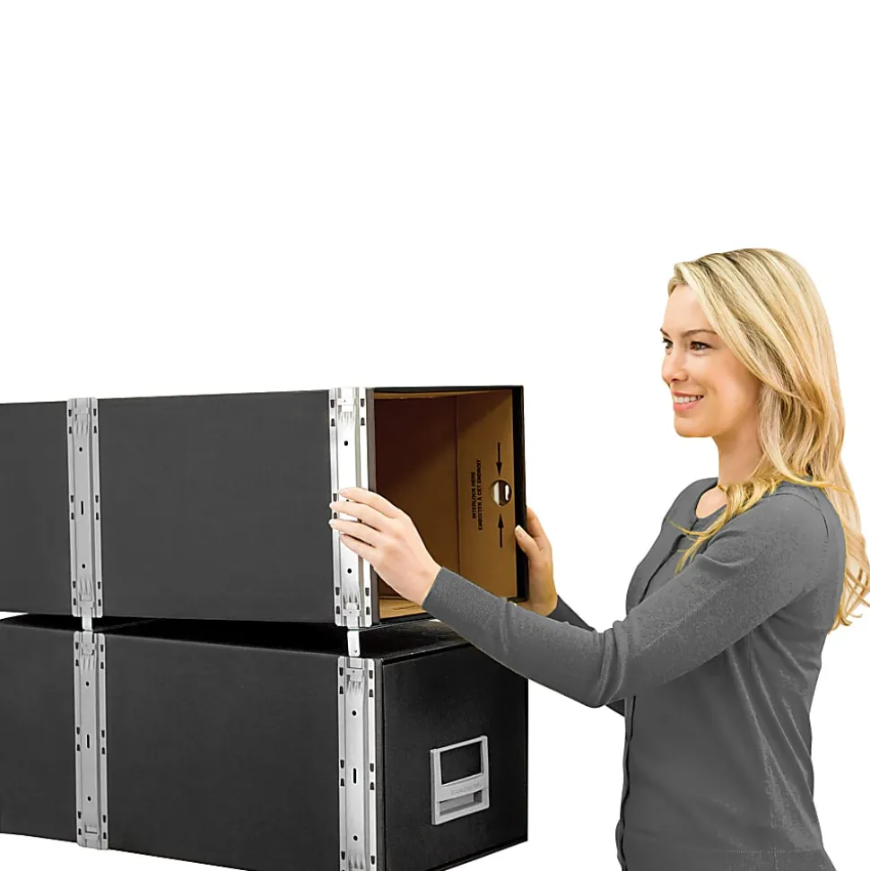 Bankers Box® Staxonsteel® Storage Drawers, Letter Size, 24" x 12" x 10½", 85% Recycled, Black, Pack Of 6
