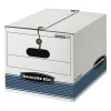 Bankers Box® Stor/File™ Storage File Boxes, Letter/Legal Size, 10-1/4" x 12" x 15.5", White/Blue, Case Of 12