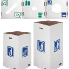 Bankers Box® Waste And Recycling Bin Lids, Paper, 18 1/4" x 18 1/4" x 6", 60% Recycled, White/Green, Pack Of 10