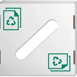 Bankers Box® Waste And Recycling Bin Lids, Paper, 18 1/4" x 18 1/4" x 6", 60% Recycled, White/Green, Pack Of 10