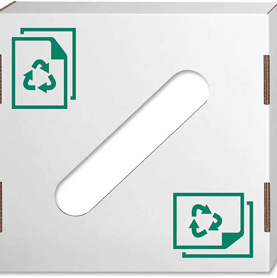 Bankers Box® Waste And Recycling Bin Lids, Paper, 18 1/4" x 18 1/4" x 6", 60% Recycled, White/Green, Pack Of 10