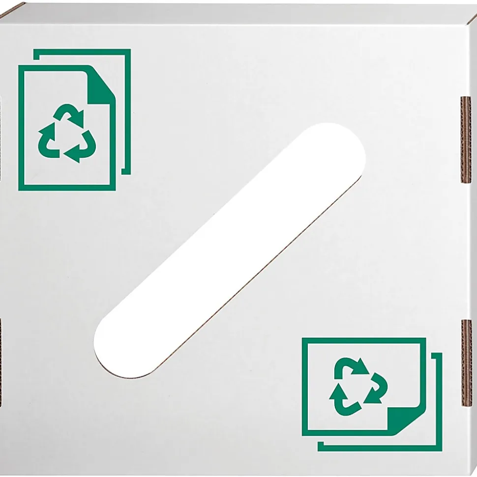 Bankers Box® Waste And Recycling Bin Lids, Paper, 18 1/4" x 18 1/4" x 6", 60% Recycled, White/Green, Pack Of 10