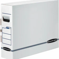 Bankers Box® X-Ray Storage Boxes, 15 3/4" x 5 1/4" x 19 3/4", White/Blue, Case Of 6