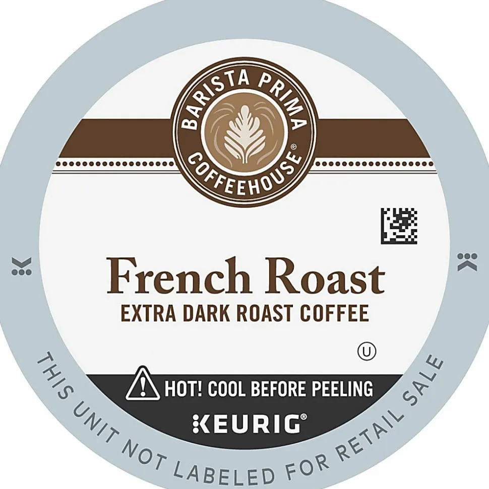 Barista Prima Coffeehouse Coffee K-Cups, Dark Roast, French Roast, 4 Cartons, 96 K-Cups