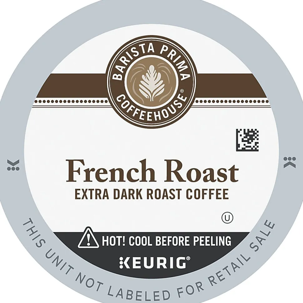 Barista Prima Coffeehouse Coffee K-Cups, Dark Roast, French Roast, 4 Cartons, 96 K-Cups