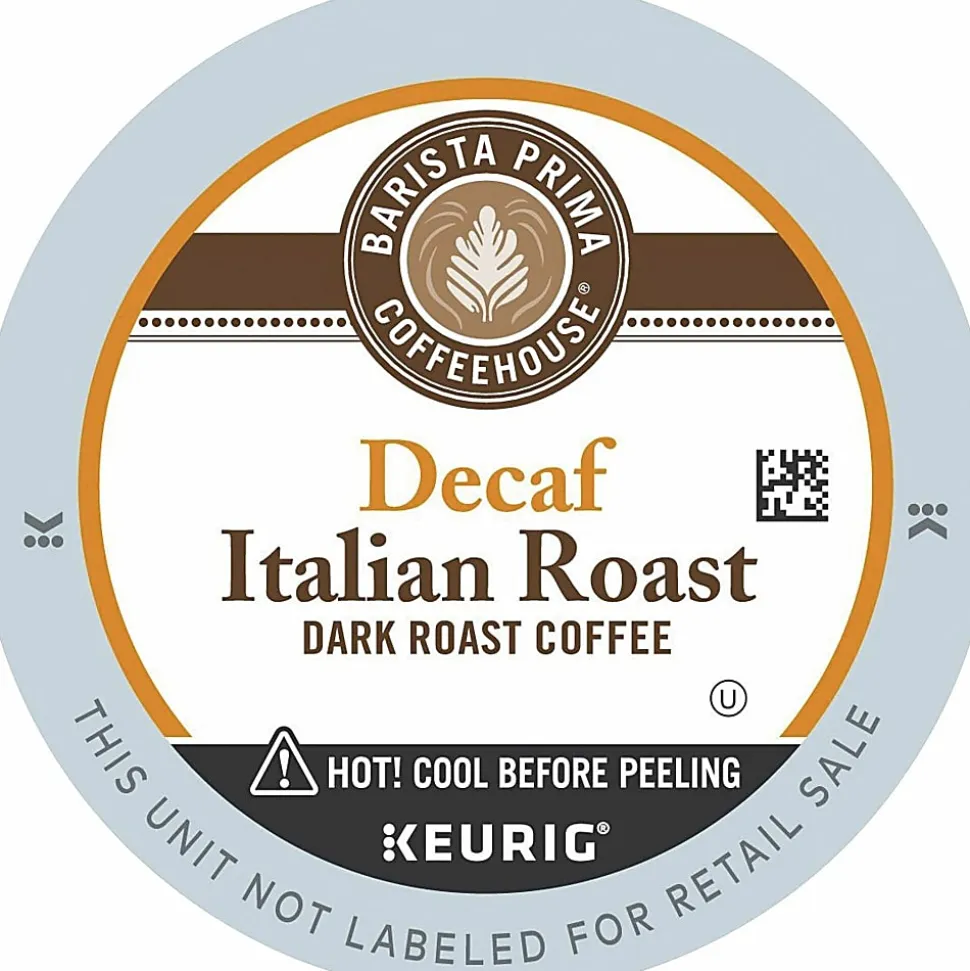 Barista Prima Coffeehouse® K-Cup Italian Roast Decaf Coffee - Compatible with Keurig K-Cup Brewer - Dark - 24 / Box