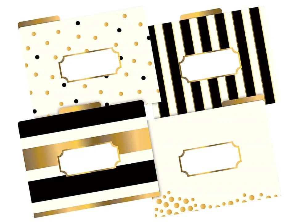 Barker Creek Tab File Folders, 8 1/2" x 11", Letter Size, Gold, Pack Of 12