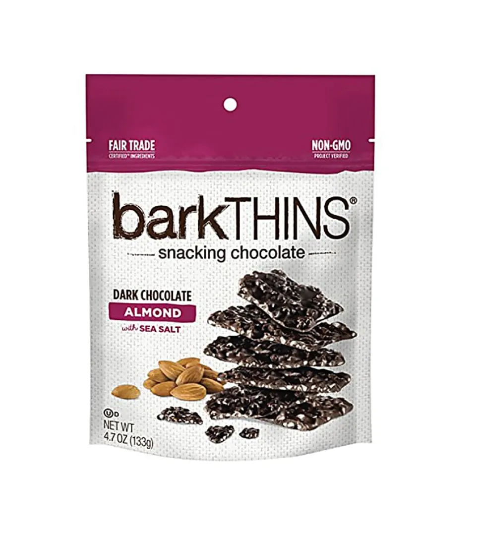 barkTHINS Dark Chocolate Almond With Sea Salt Snacking Chocolate, 4.7-Oz Bag