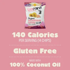 Barnana Himalayan Pink Sea Salt Plantain Chips, 2 Oz, Pack Of 12 Bags