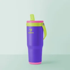 Base Brands Spill-Proof Tumbler With Handle, 24 Oz, Purple