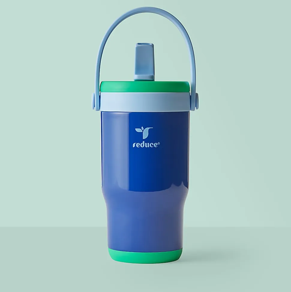 Base Brands Spill-Proof Tumbler With Handle, 14 Oz, Blue