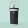 Base Brands Spill-Proof Tumbler With Handle, 14 Oz, Black