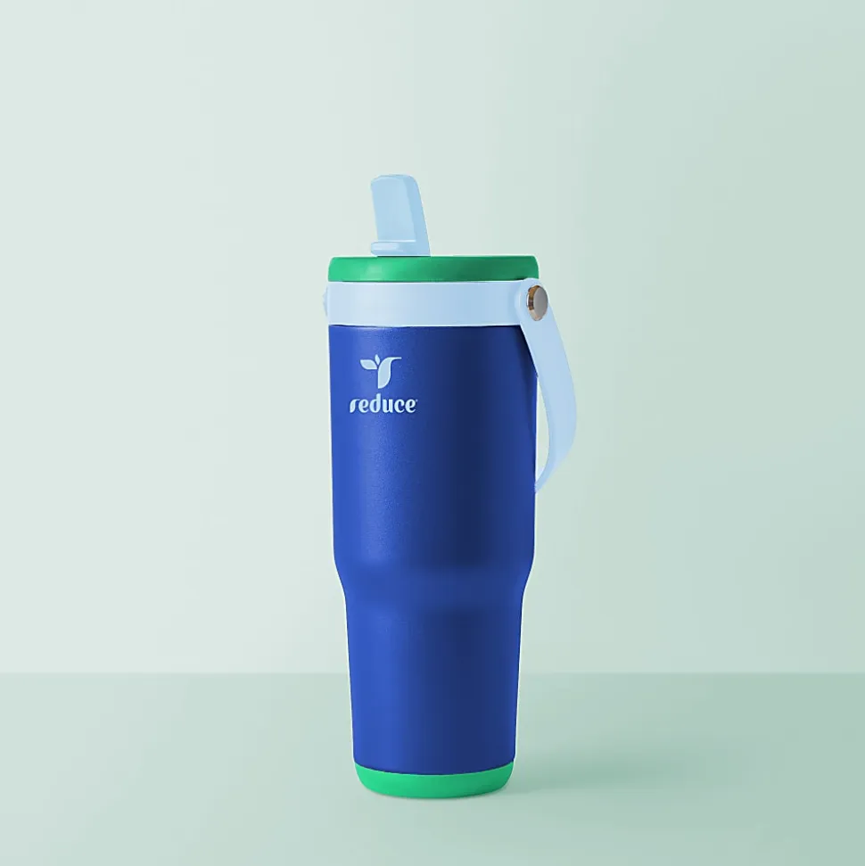 Base Brands Spill-Proof Tumbler With Handle, 24 Oz, Blue
