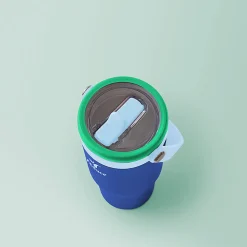 Base Brands Spill-Proof Tumbler With Handle, 24 Oz, Blue